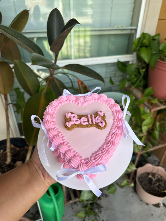 Heart Shaped Dog Cake