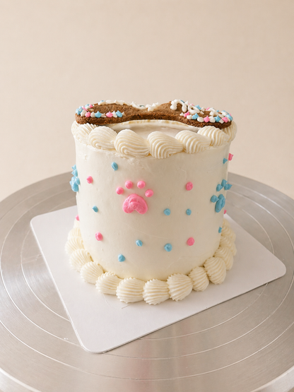 Gender Reveal Dog Cake