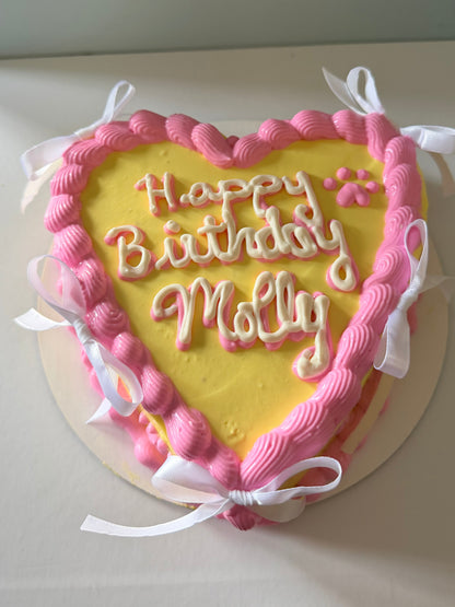 Heart Shaped Dog Cake